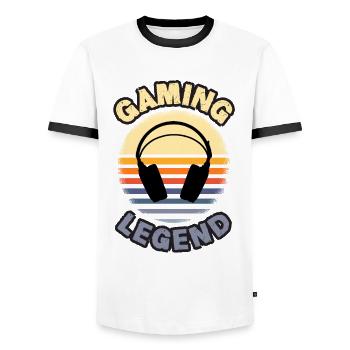 Gaming Legend Retro Video Game Player Console Pc G - Männer Kontrast-T-Shirt - Weiß/Schwarz - Vorne - AI Model Female 172 light (172cm) & AI Model Male 178 dark (178cm)