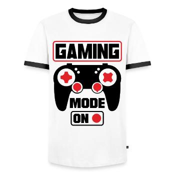 Gaming Mode On Video Game Player Gaming Games Nerd - Männer Kontrast-T-Shirt - Weiß/Schwarz - Vorne - AI Model Female 172 light (172cm) & AI Model Male 178 dark (178cm)