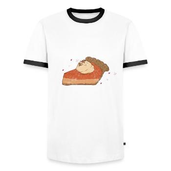 Parlez de Cheesecake Baker Baking Food lover - T-shirt contrasté Homme - blanc/noir - Devant - AI Model Female 172 light (172cm) & AI Model Male 178 dark (178cm)