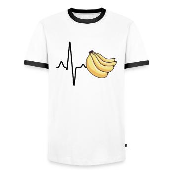 Banana Heartbeat - T-shirt contrasté Homme - blanc/noir - Devant - AI Model Female 172 light (172cm) & AI Model Male 178 dark (178cm)