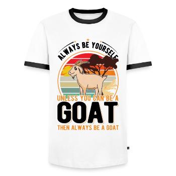 Chèvre Cadeau Chèvre Gardien Chèvre - T-shirt contrasté Homme - blanc/noir - Devant - AI Model Female 172 light (172cm) & AI Model Male 178 dark (178cm)