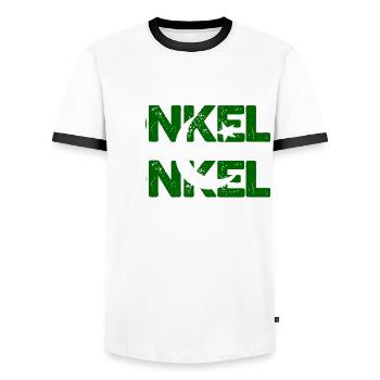 Pakistaner Onkel Pakistan - Männer Kontrast-T-Shirt - Weiß/Schwarz - Vorne - AI Model Female 172 light (172cm) & AI Model Male 178 dark (178cm)