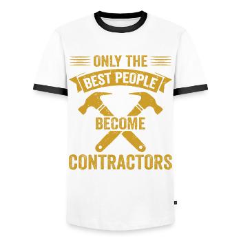 Entrepreneur général Construction Bricoleur Constructeur - T-shirt contrasté Homme - blanc/noir - Devant - AI Model Female 172 light (172cm) & AI Model Male 178 dark (178cm)