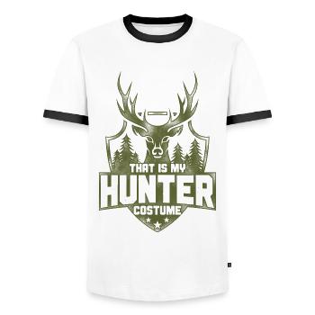 Buck Deer Hunting Hunter Halloween - Men's Ringer Shirt - white/black - Front - AI Model Female 172 light (172cm) & AI Model Male 178 dark (178cm)