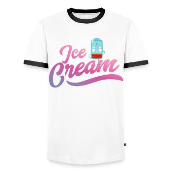 Besoin de crème glacée pour frozen sweet fan - T-shirt contrasté Homme - blanc/noir - Devant - AI Model Female 172 light (172cm) & AI Model Male 178 dark (178cm)
