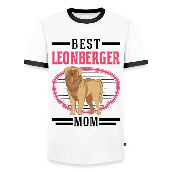 Meilleure maman Leonberger - T-shirt contrasté Homme - blanc/noir - Devant - AI Model Female 172 light (172cm) & AI Model Male 178 dark (178cm)