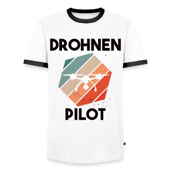 Drohnenpilot Spruch - Männer Kontrast-T-Shirt - Weiß/Schwarz - Vorne - AI Model Female 172 light (172cm) & AI Model Male 178 dark (178cm)