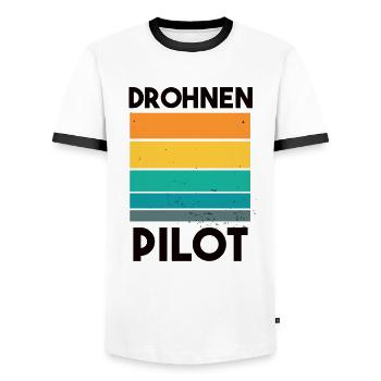 Drohnenpilot Spruch - Männer Kontrast-T-Shirt - Weiß/Schwarz - Vorne - AI Model Female 172 light (172cm) & AI Model Male 178 dark (178cm)