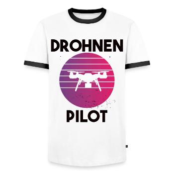 Drohnenpilot Spruch - Männer Kontrast-T-Shirt - Weiß/Schwarz - Vorne - AI Model Female 172 light (172cm) & AI Model Male 178 dark (178cm)