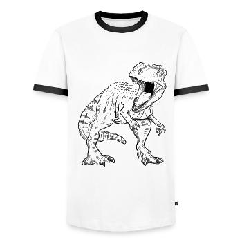 Giganotosaurus - Männer Kontrast-T-Shirt - Weiß/Schwarz - Vorne - AI Model Female 172 light (172cm) & AI Model Male 178 dark (178cm)