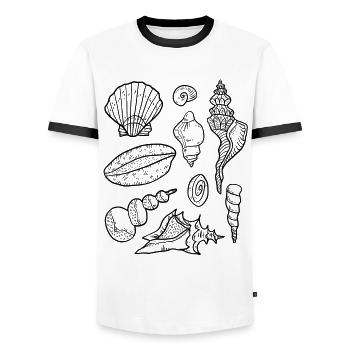 Mussels - Men's Ringer Shirt - white/black - Front - AI Model Female 172 light (172cm) & AI Model Male 178 dark (178cm)