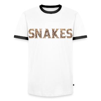 I Only Care About Snakes And Maybe Like 3 People - Männer Kontrast-T-Shirt - Weiß/Schwarz - Vorne - AI Model Female 172 light (172cm) & AI Model Male 178 dark (178cm)