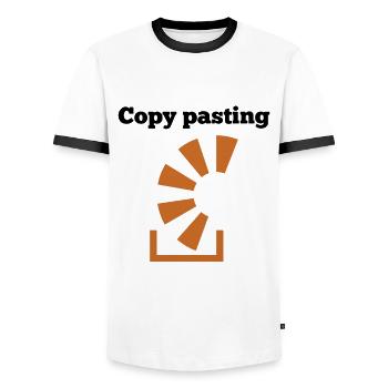 Copy Pasting Programming Coder Software Developer - Männer Kontrast-T-Shirt - Weiß/Schwarz - Vorne - AI Model Female 172 light (172cm) & AI Model Male 178 dark (178cm)