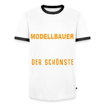 Modellbau Spruch Tabletop Modellbauer - Männer Kontrast-T-Shirt - Weiß/Schwarz - Vorne - AI Model Female 172 light (172cm) & AI Model Male 178 dark (178cm)