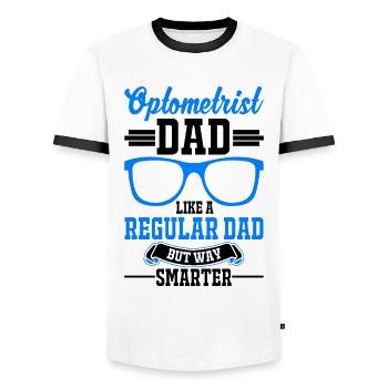 Optiker Papa Augenoptiker Vater - Männer Kontrast-T-Shirt - Weiß/Schwarz - Vorne - AI Model Female 172 light (172cm) & AI Model Male 178 dark (178cm)