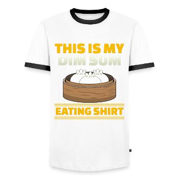 Cuisine chinoise asiatique Dim Sum I Cadeau - T-shirt contrasté Homme - blanc/noir - Devant - AI Model Female 172 light (172cm) & AI Model Male 178 dark (178cm)
