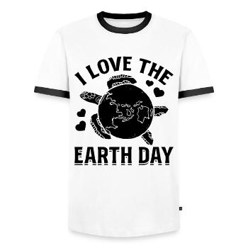 Turtle Earth Environment Turtle Lover Me - Men's Ringer Shirt - white/black - Front - AI Model Female 172 light (172cm) & AI Model Male 178 dark (178cm)