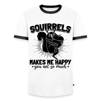 Squirrel doesn't make me so happy - - Men's Ringer Shirt - white/black - Front - AI Model Female 172 light (172cm) & AI Model Male 178 dark (178cm)