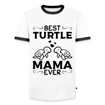 Beste Schildkröte Mama aller Zeiten - Männer Kontrast-T-Shirt - Weiß/Schwarz - Vorne - AI Model Female 172 light (172cm) & AI Model Male 178 dark (178cm)