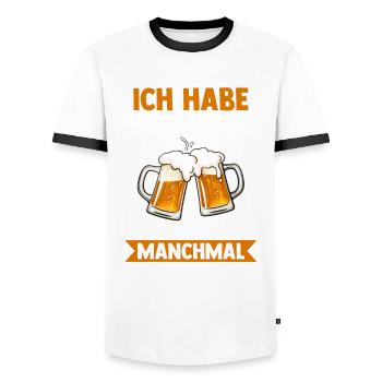 Saufspruch Bier - Männer Kontrast-T-Shirt - Weiß/Schwarz - Vorne - AI Model Female 172 light (172cm) & AI Model Male 178 dark (178cm)