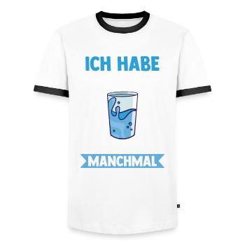 Grieche Saufspruch Ouzo - Männer Kontrast-T-Shirt - Weiß/Schwarz - Vorne - AI Model Female 172 light (172cm) & AI Model Male 178 dark (178cm)