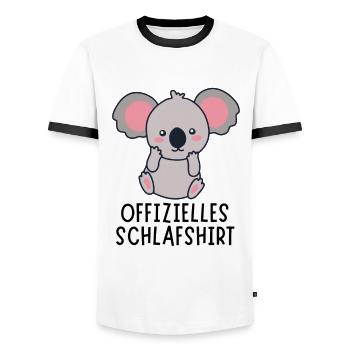 Offizielles Schlafshirt - Süßer Baby Koala Bär - Männer Kontrast-T-Shirt - Weiß/Schwarz - Vorne - AI Model Female 172 light (172cm) & AI Model Male 178 dark (178cm)