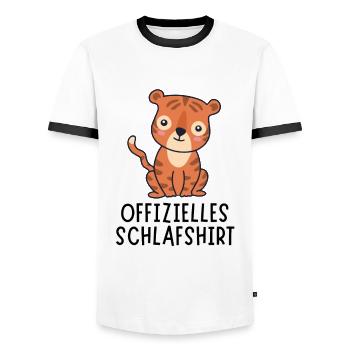 Offizielles Schlafshirt - Süßer Baby Tiger - Männer Kontrast-T-Shirt - Weiß/Schwarz - Vorne - AI Model Female 172 light (172cm) & AI Model Male 178 dark (178cm)