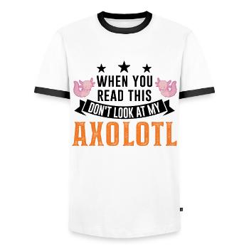 Axolotl Gift Tail Lurch Axolotl - T-shirt contrasté Homme - blanc/noir - Devant - AI Model Female 172 light (172cm) & AI Model Male 178 dark (178cm)