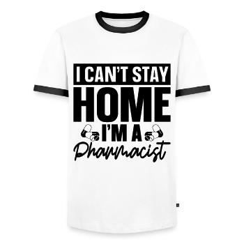 Technicien en pharmacie Technicien technicien en pharmacie Idée cadeau - T-shirt contrasté Homme - blanc/noir - Devant - AI Model Female 172 light (172cm) & AI Model Male 178 dark (178cm)