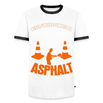 Construction de routes Gardes routiers Constructeurs de routes - T-shirt contrasté Homme - blanc/noir - Devant - AI Model Female 172 light (172cm) & AI Model Male 178 dark (178cm)