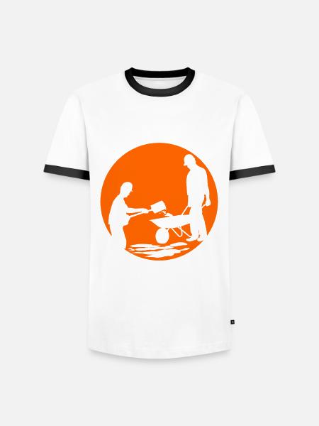 Straßenwärter Straßenbau Straßenbauer - Männer Kontrast-T-Shirt - Weiß/Schwarz