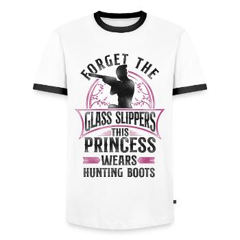 Buck Deer Hunting Hunter Girl - Männer Kontrast-T-Shirt - Weiß/Schwarz - Vorne - AI Model Female 172 light (172cm) & AI Model Male 178 dark (178cm)