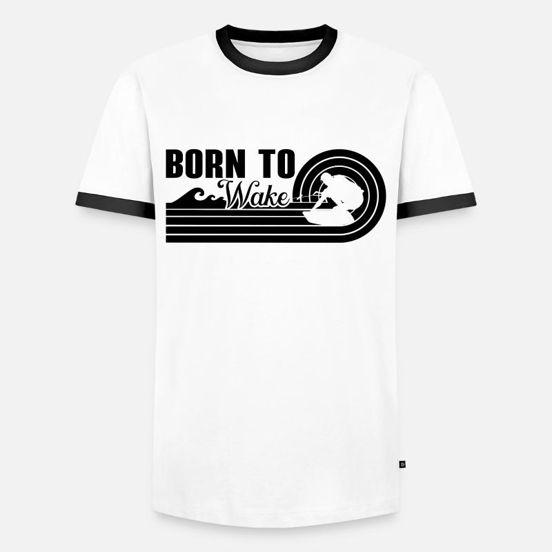 Wakeboard Wakeboarder Wakeboarding Geschenkidee - Männer Kontrast-T-Shirt - Weiß/Schwarz