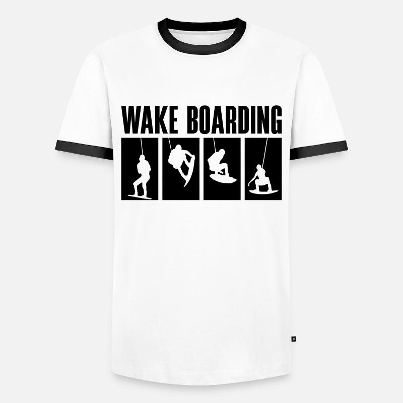 Wakeboard Wakeboarder Wakeboarden Geschenkidee - Männer Kontrast-T-Shirt - Weiß/Schwarz