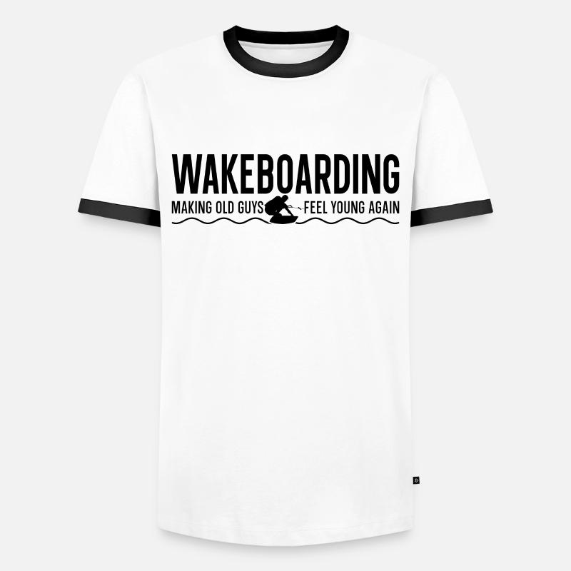 Wakeboard Wakeboarden Wakeboarder Geschenkidee - Männer Kontrast-T-Shirt - Weiß/Schwarz