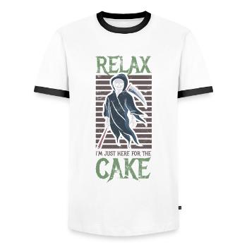 Détendez-vous, je suis juste là pour le - T-shirt contrasté Homme - blanc/noir - Devant - AI Model Female 172 light (172cm) & AI Model Male 178 dark (178cm)