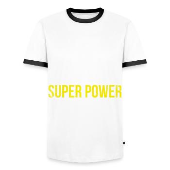 Baking is my superpower for bakers or baking - Men's Ringer Shirt - white/black - Front - AI Model Female 172 light (172cm) & AI Model Male 178 dark (178cm)