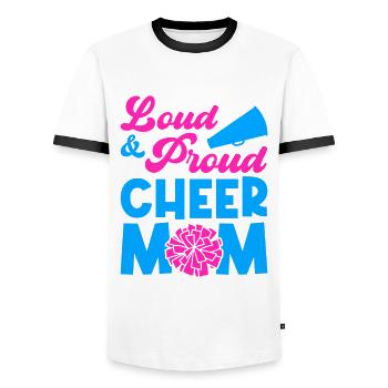 Loud And Proud Cheer Cheer Mom Cheerleading Cheerl - Männer Kontrast-T-Shirt - Weiß/Schwarz - Vorne - AI Model Female 172 light (172cm) & AI Model Male 178 dark (178cm)