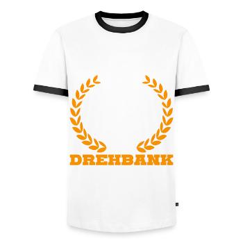 Zerspanungsmechaniker Dreher Zerspaner - Männer Kontrast-T-Shirt - Weiß/Schwarz - Vorne - AI Model Female 172 light (172cm) & AI Model Male 178 dark (178cm)