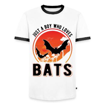 Just a Boy who loves Bats Bat - Men's Ringer Shirt - white/black - Front - AI Model Female 172 light (172cm) & AI Model Male 178 dark (178cm)