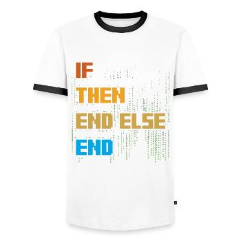 IF Your Heart Is Me Love Software Developer - Men's Ringer Shirt - white/black - Front - AI Model Female 172 light (172cm) & AI Model Male 178 dark (178cm)