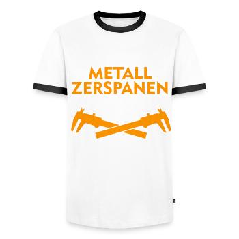 Zerspanungsmechaniker Spruch Zerspaner - Männer Kontrast-T-Shirt - Weiß/Schwarz - Vorne - AI Model Female 172 light (172cm) & AI Model Male 178 dark (178cm)