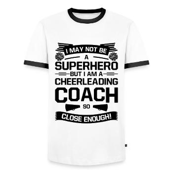 I May Not Be A Superhero But I Am A Cheerleading C - Männer Kontrast-T-Shirt - Weiß/Schwarz - Vorne - AI Model Female 172 light (172cm) & AI Model Male 178 dark (178cm)