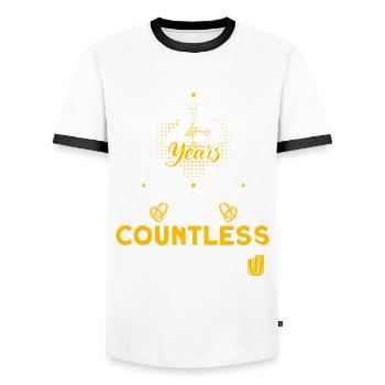 25th Wedding Anniversary Couple Design 25 Years of Marriage - Men's Ringer Shirt - white/black - Front - AI Model Female 172 light (172cm) & AI Model Male 178 dark (178cm)