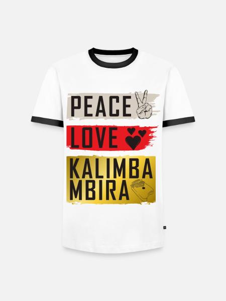 Peace Love Kalimba Mbira - Männer Kontrast-T-Shirt - Weiß/Schwarz