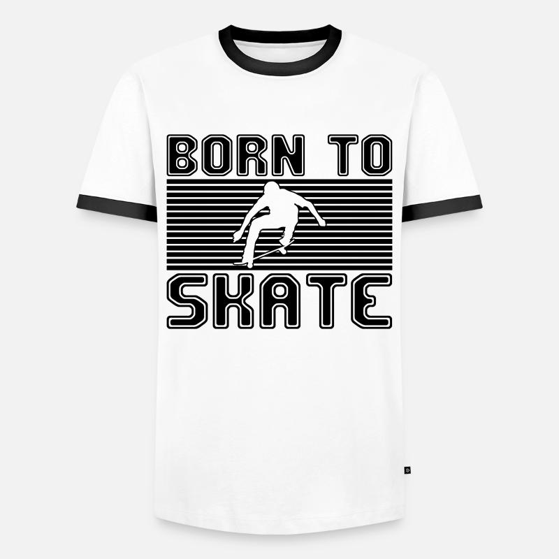 skating - Men's Ringer Shirt - white/black