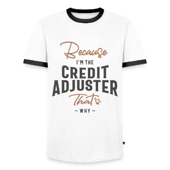 Credit Adjuster Job Occupation - Men's Ringer Shirt - white/black - Front - AI Model Female 172 light (172cm) & AI Model Male 178 dark (178cm)