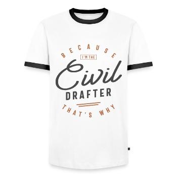 Zivile Drafter Job Beruf - Männer Kontrast-T-Shirt - Weiß/Schwarz - Vorne - AI Model Female 172 light (172cm) & AI Model Male 178 dark (178cm)