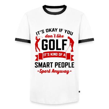 It's Okay If You Think Golf Is Boring It's Kind Of - Männer Kontrast-T-Shirt - Weiß/Schwarz - Vorne - AI Model Female 172 light (172cm) & AI Model Male 178 dark (178cm)