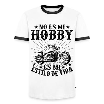 Ce N'est Pas Mon Hobby C'est Mon Style De Vie - T-shirt contrasté Homme - blanc/noir - Devant - AI Model Female 172 light (172cm) & AI Model Male 178 dark (178cm)